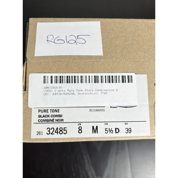 CLARKS Womens Size 8M Pure Tone Loafer Flats in Black Nubuck/Leather Combination - Picture 8 of 8